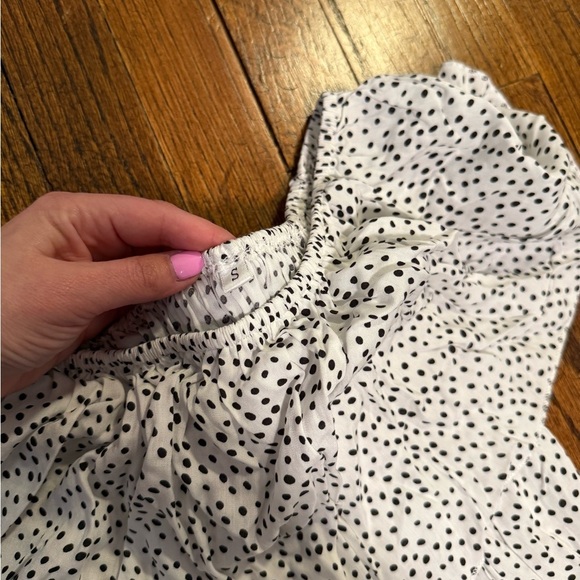 Amazon Tiered Off-Shoulder Polka Dot Dress - Picture 7 of 7